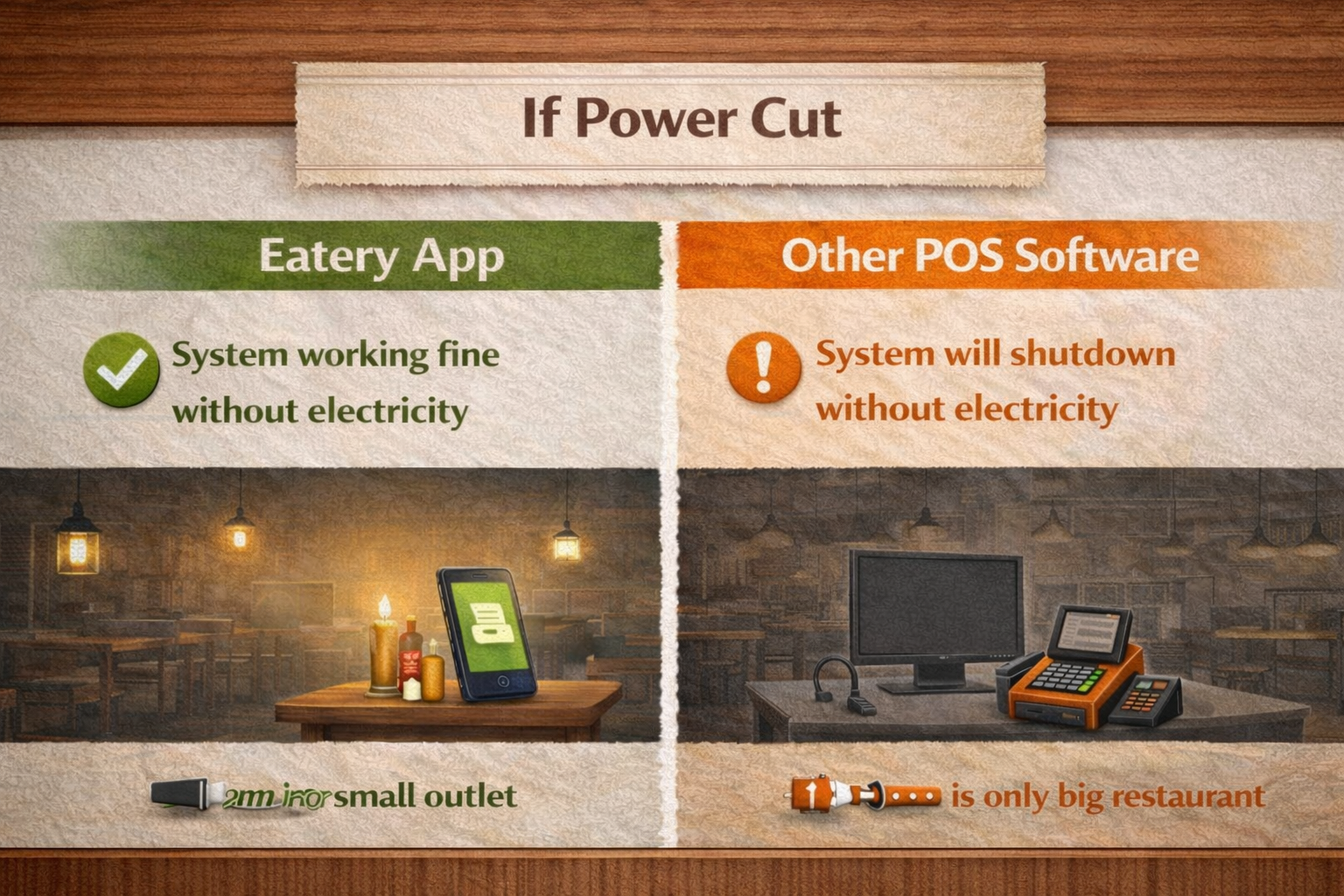 Runs during power cuts
